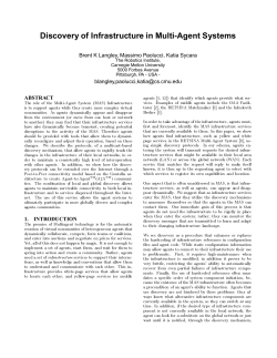 Discovery of Infrastructure in Multi-Agent Systems
