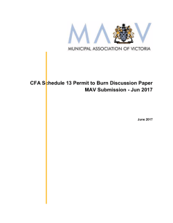 CFA Schedule 13 Permit to Burn Discussion Paper MAV Submission