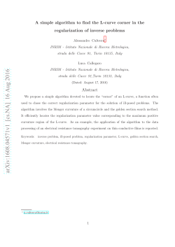 A simple algorithm to find the L-curve corner in the regularization of