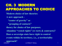 CH. 3 MODERN APPROACHES TO CHOICE