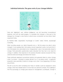 Individual behavior: The grass roots of your change initiative