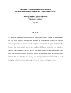 Ambiguity Aversion among Student Subjects: The Role of Probability