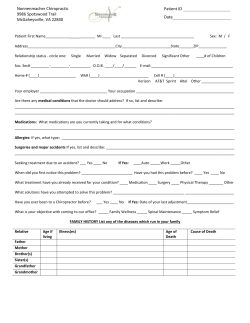 new patient intake form. - Nonnenmacher Chiropractic