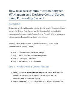 How to secure communication between WAN agents and Desktop Central