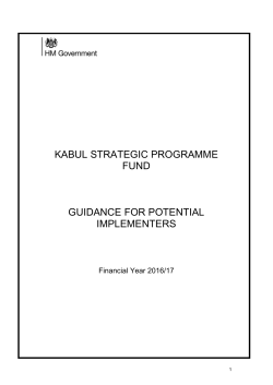 SPF Kabul - Guidance for Potential Implementers