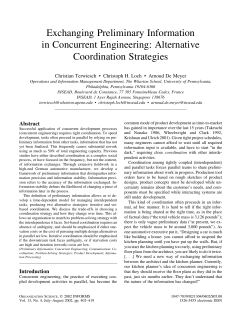 Exchanging Preliminary Information in Concurrent Engineering