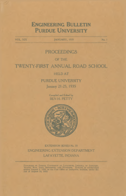 Engineering Bulletin Purdue University PROCEEDINGS TWENTY