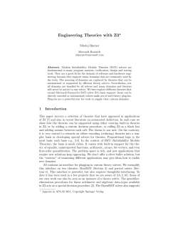 Engineering Theories with Z3