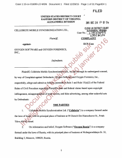 Document exclusif publi&eacute; sur IntelligenceOnline.fr le 20 janvier 2016