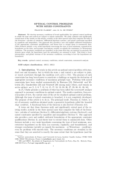 OPTIMAL CONTROL PROBLEMS WITH MIXED CONSTRAINTS 1
