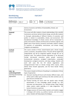Skeiðslýsing Fall 2017 Course description