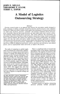 A Model of Logistics Outsourcing Strategy