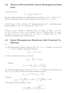 4.2 Theory of Second Order Linear Homogeneous Equa