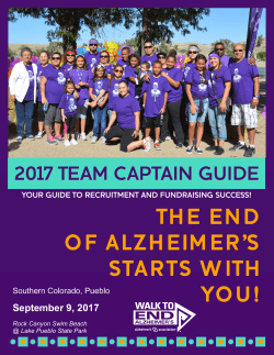 2017 team captain guide - Alzheimer`s Association