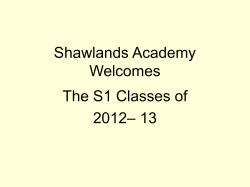 S1 Welcome Powerpoint