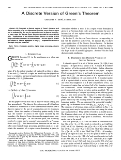 A Discrete Version of Green`s Theorem
