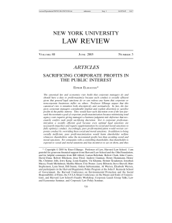 Sacrificing Corporate Profits in the Public Interest