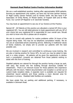 Denmark Road Medical Centre Practice Information Booklet