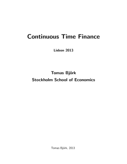 Continuous Time Finance
