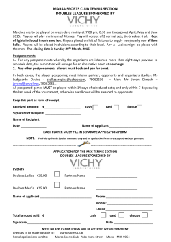 This year the Marsa Sports Club Tennis Section are proud to