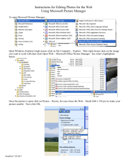 Instructions for Editing Photos for the Web