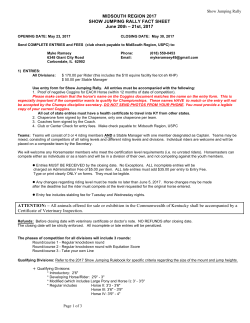MIDSOUTH REGION 2017 SHOW JUMPING RALLY FACT SHEET