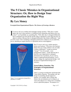 The 5 Classic Mistakes in Organizational Structure