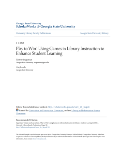 Play to Win! Using Games in Library Instruction to Enhance Student
