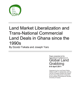 Land Market Liberalization and Trans