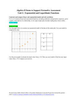 Unit 2 Items to Support Formative Assessment Part A