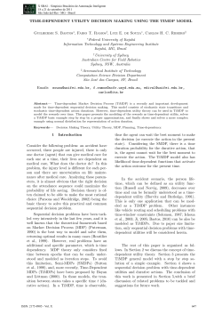 TIME-DEPENDENT UTILITY DECISION MAKING USING THE