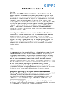 KIPP Math Vision for Grades K-8