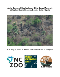 Aerial Survey of Elephants and Other Large Mammals at Yankari