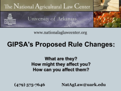 GIPSA`s Proposed Rule Changes - The National Agricultural Law