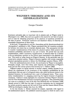 WIGNER`S THEOREM AND ITS GENERALIZATIONS