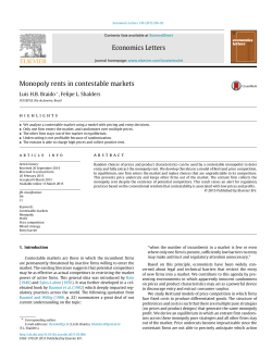 Monopoly rents in contestable markets
