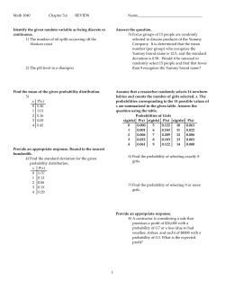 Math 1040 Chapter 5,6 REVIEW