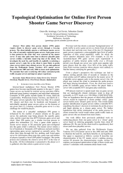 Topological Optimisation for Online First Person Shooter Game