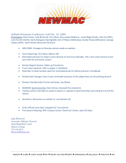 2009 Softball Pre-Season Minutes