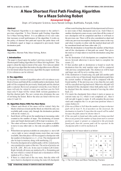 A New Shortest First Path Finding Algorithm for a Maze Solving Robot