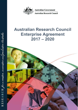 Australian Research Council Enterprise Agreement 2017*2020