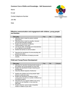 Common Core of Skills and Knowledge &ndash; Self Assessment: