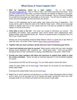 the Team Captain Guide