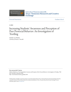 Increasing Students` Awareness and Perception of Peer Prosocial