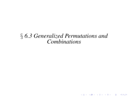 &sect; 6.3 Generalized Permutations and Combinations
