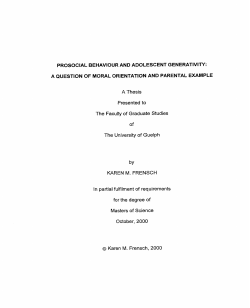 PROSOCIAL BEHAVIOUR AND ADOLESCENT GENERATIVITY: A