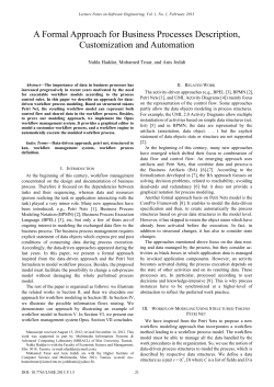 A Formal Approach for Business Processes Description