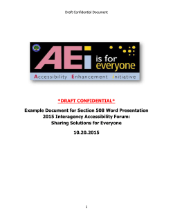 Example Document for Section 508 Word Presentation 2015