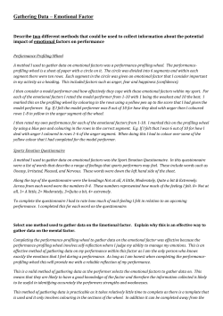 Gathering Data &ndash; Emotional Factor