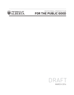 for the public good - University of Alberta